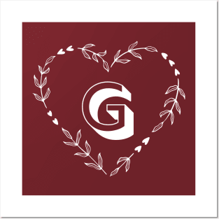 Letter G Flower Monogram Posters and Art